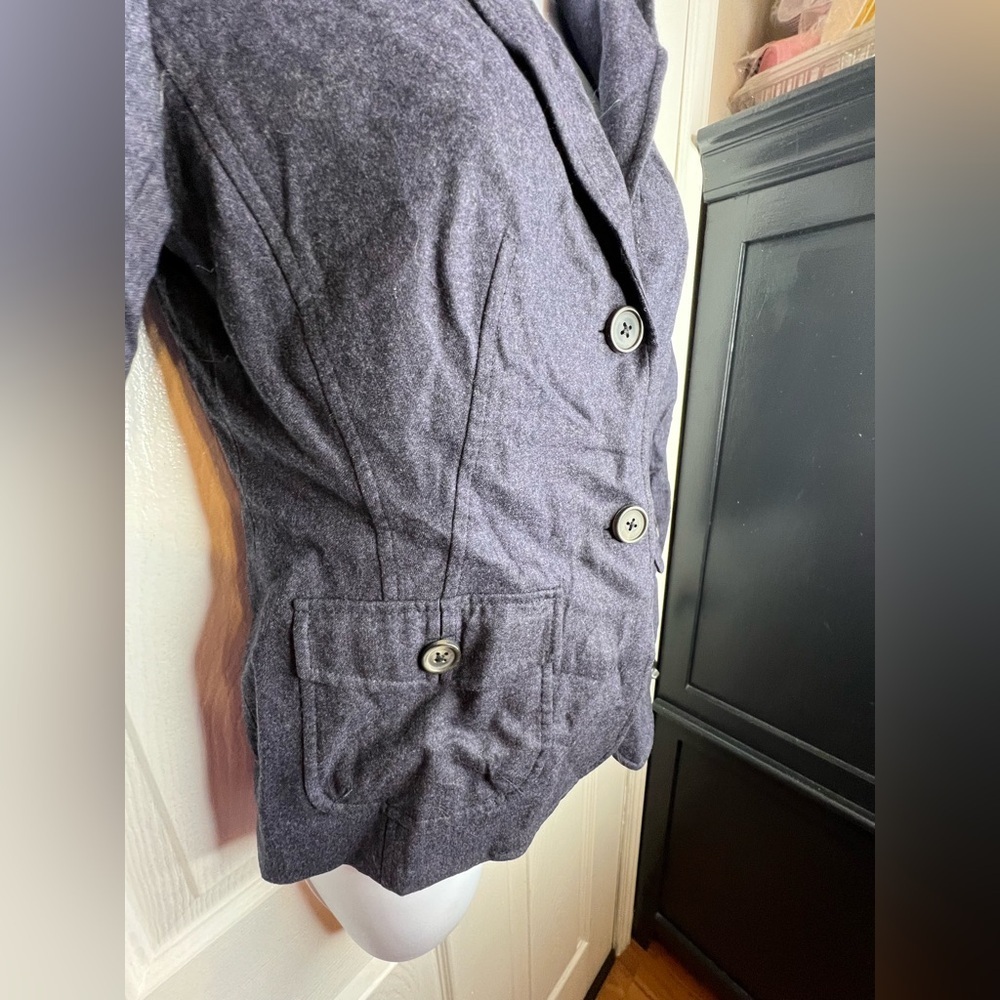 Lands’ End Petites 4 Navy Blue Wool Blazer Jacket Classic 4P Lined - Picture 12 of 16